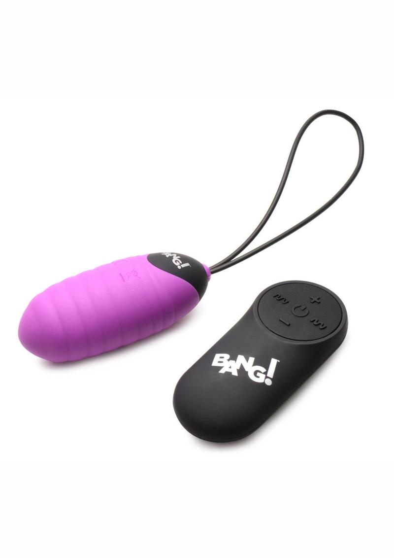 Bang! 28x Ribbed Rechargeable Silicone Egg With Remote Control