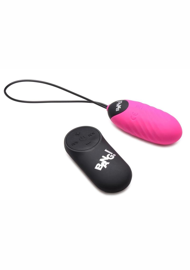 Bang! 28X Swirl Silicone Egg With Remote Control Vibrators