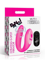Bang! Gyrating G-Spot Rechargeable Silicone Dual Stimulating Vibrator with Remote - Pink