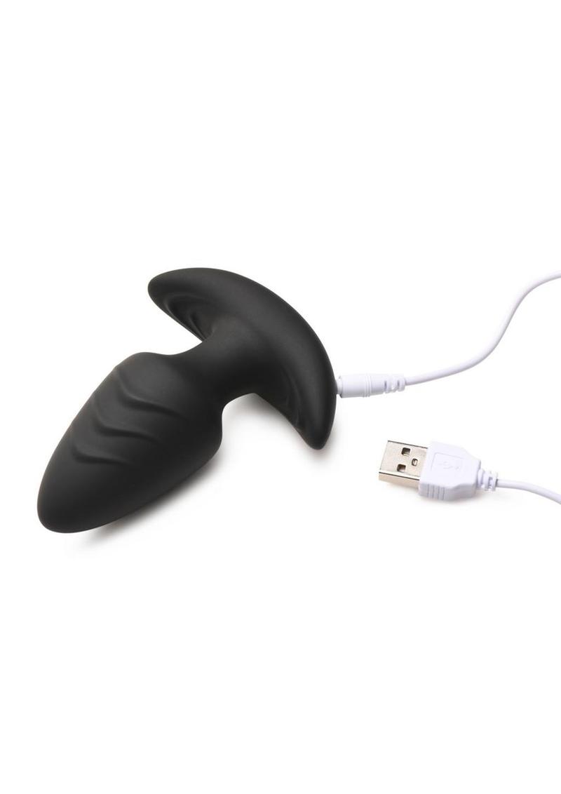 BANG Rotating And Vibrating Silicone Butt Plug Black