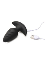 BANG Rotating And Vibrating Silicone Butt Plug Black