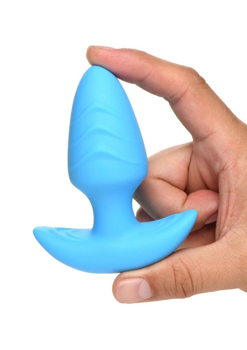 BANG Rotating And Vibrating Silicone Butt Plug Blue