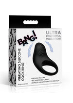 Bang! Vibrating Silicone Cock Ring - Black