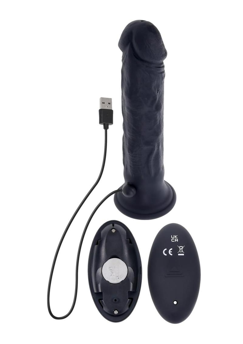 Black Thunder Rechargeable Dildo with Remote Control – Black