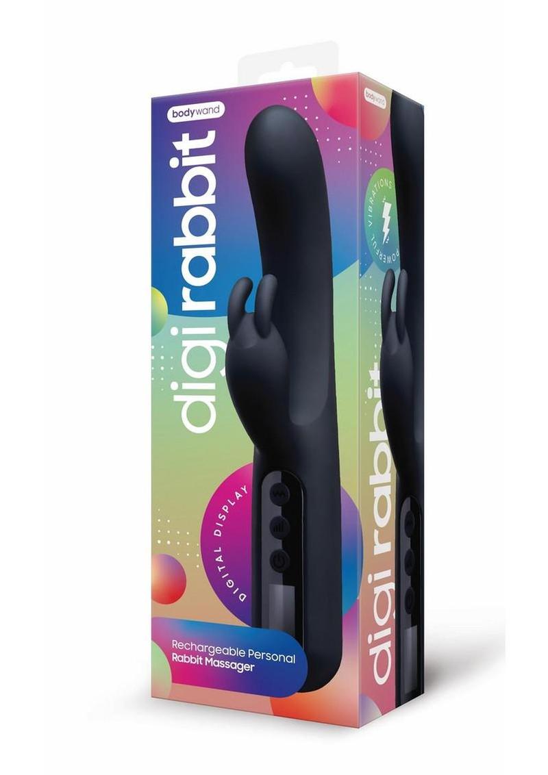 Bodywand Digi Rabbit Silicone Rechargeable Dual Stimulating Vibrator - Black