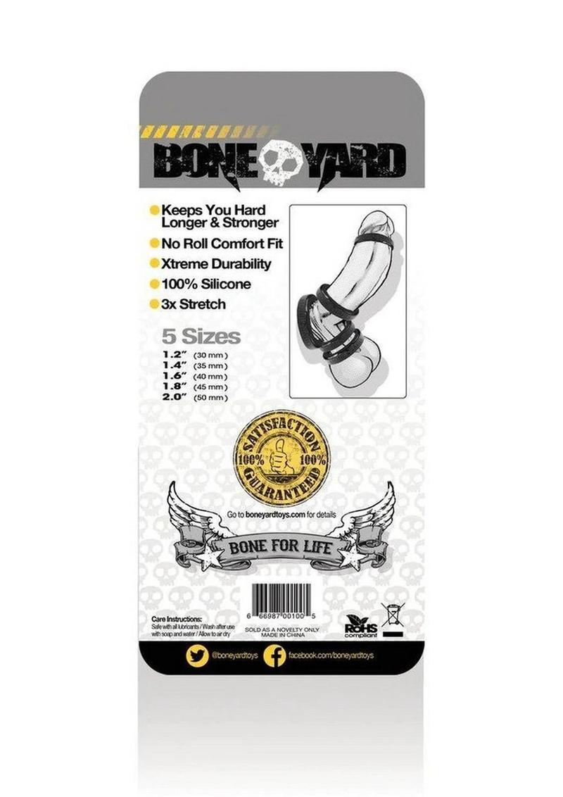 Boneyard Silicone Cock Rings With Full Range Kit