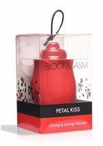 Boomgasm Petal Kiss Rechargeable Silicone Kissing and Licking Vibrator - Red