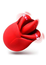 Boomgasm Petal Kiss Rechargeable Silicone Kissing and Licking Vibrator - Red