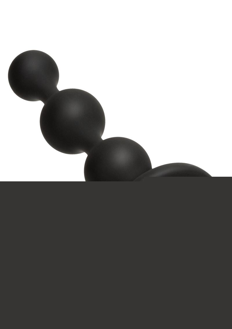 Booty Bling Jeweled Silicone Anal Beads - Silver