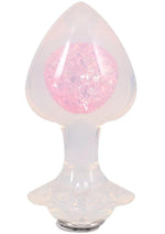 Booty Bling Jeweled Wearable Translucent Silicone Anal Plug - Clear - Large