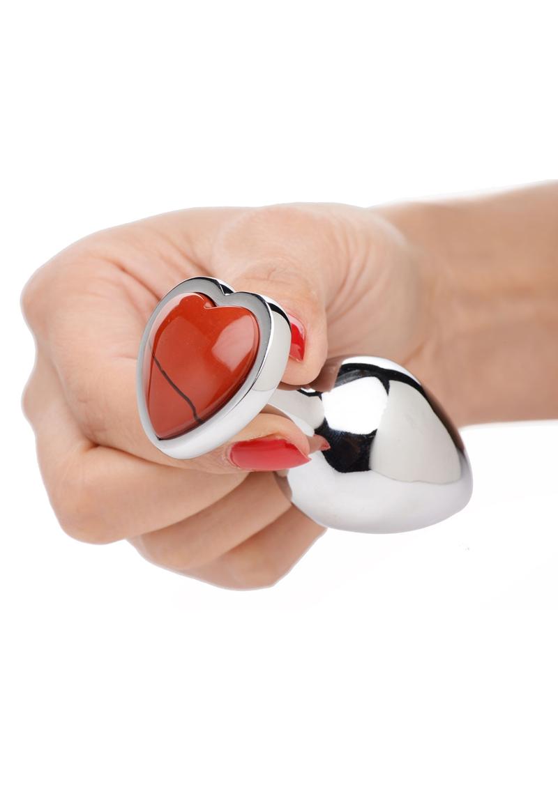 Booty Sparks Gemstones Red Jasper HeartAnal Plug