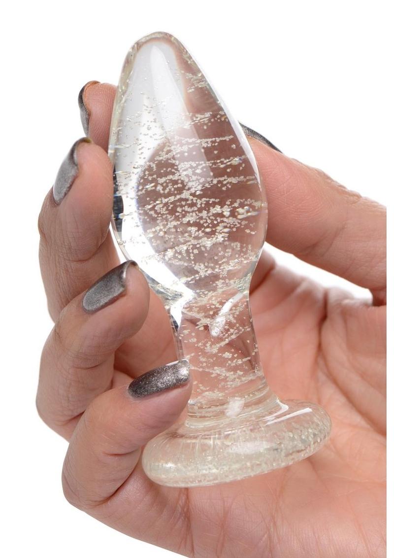 Booty Sparks Glow in the Dark Glass Anal Plug