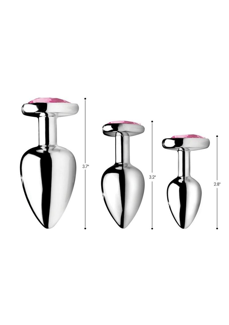 Booty Sparks Pink Heart Gem Anal Plug Set