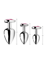 Booty Sparks Pink Heart Gem Anal Plug Set