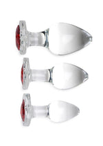 Booty Sparks Red Heart Gem Glass Anal Plug