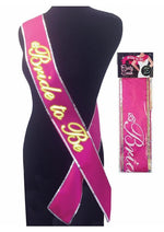 Bride-To-Be's Glow In The Dark Party Sash - Glow In The Dark/Hot Pink/Pink