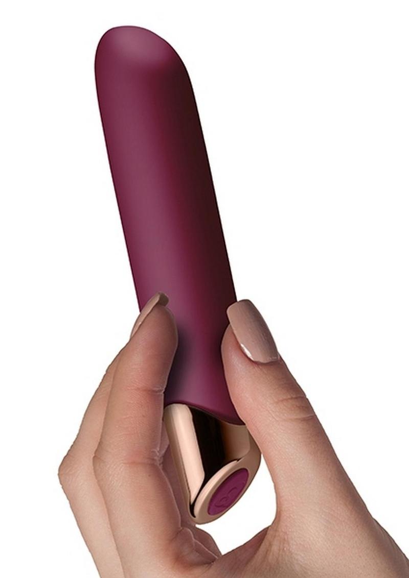 Chaiamo Rechargeable Silicone Vibrator Black with Rose Gold Accent