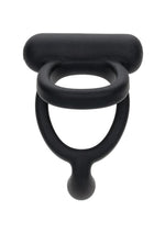 Closer Intimate Rechargeable Silicone Dual Cock Ring Caress - Black