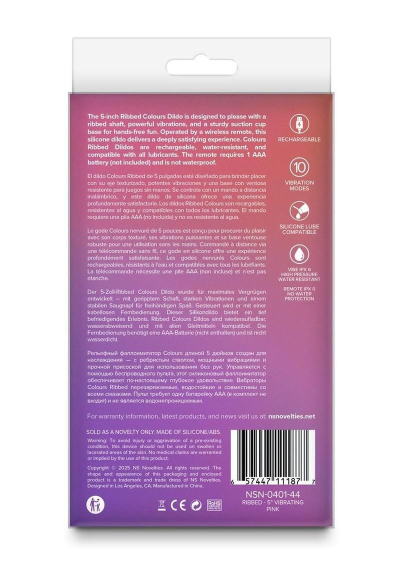 Colours Ribbed Vibrating Dildo