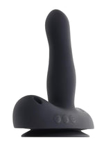 Come Closer Rechargeable Silicone Strap-On Vibrator with Remote - Black