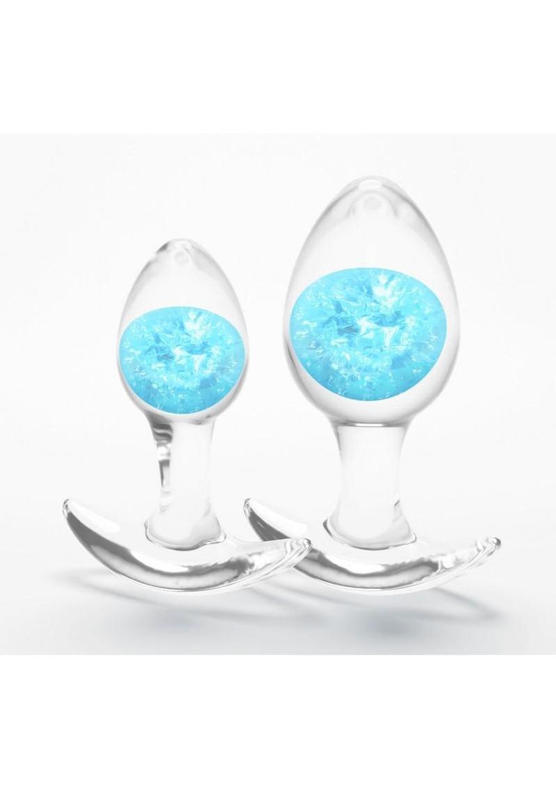 Cosmic Glams Silicone Anal Plug Kit - Blue - 2pc/Set