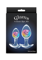 Cosmic Glams Silicone Anal Plug Kit - Multicolor/Rainbow - 2pc/Set