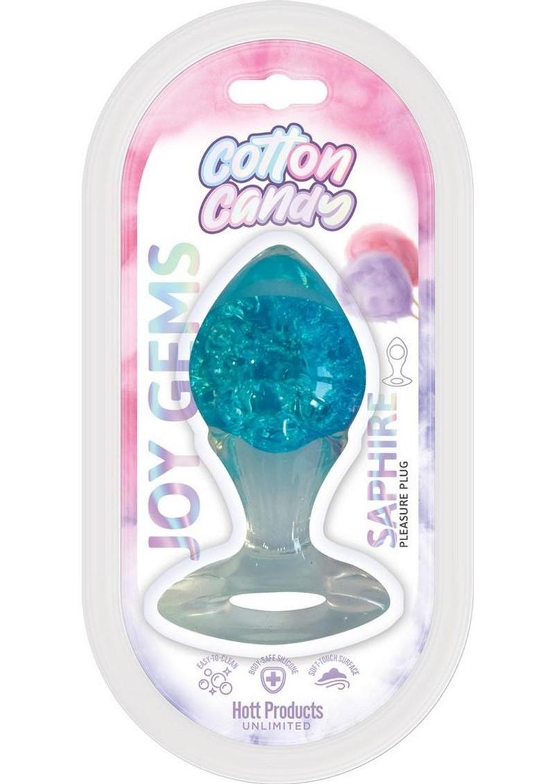Cotton Candy Joy Gems Silicone Pleasure Anal Plug - Saphire - Blue
