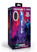 Creature Cocks Diabolos Thrusting and Vibrating Rechargeable Silicone Dildo - Black/Purple