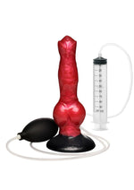 Creature Cocks Hell Hound Squirting Silicone Dildo - Black/Red