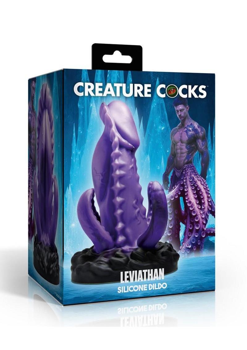 Creature Cocks Leviathan Silicone Dildo - Black/Purple