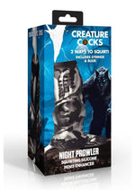 Creature Cocks Night Prowler Squirting Silicone Penis Enhancer - Black/Silver