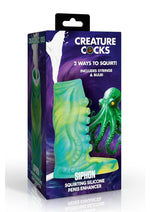 Creature Cocks Tentacle Squirting Silicone Penis Enhancer - Green/Yellow