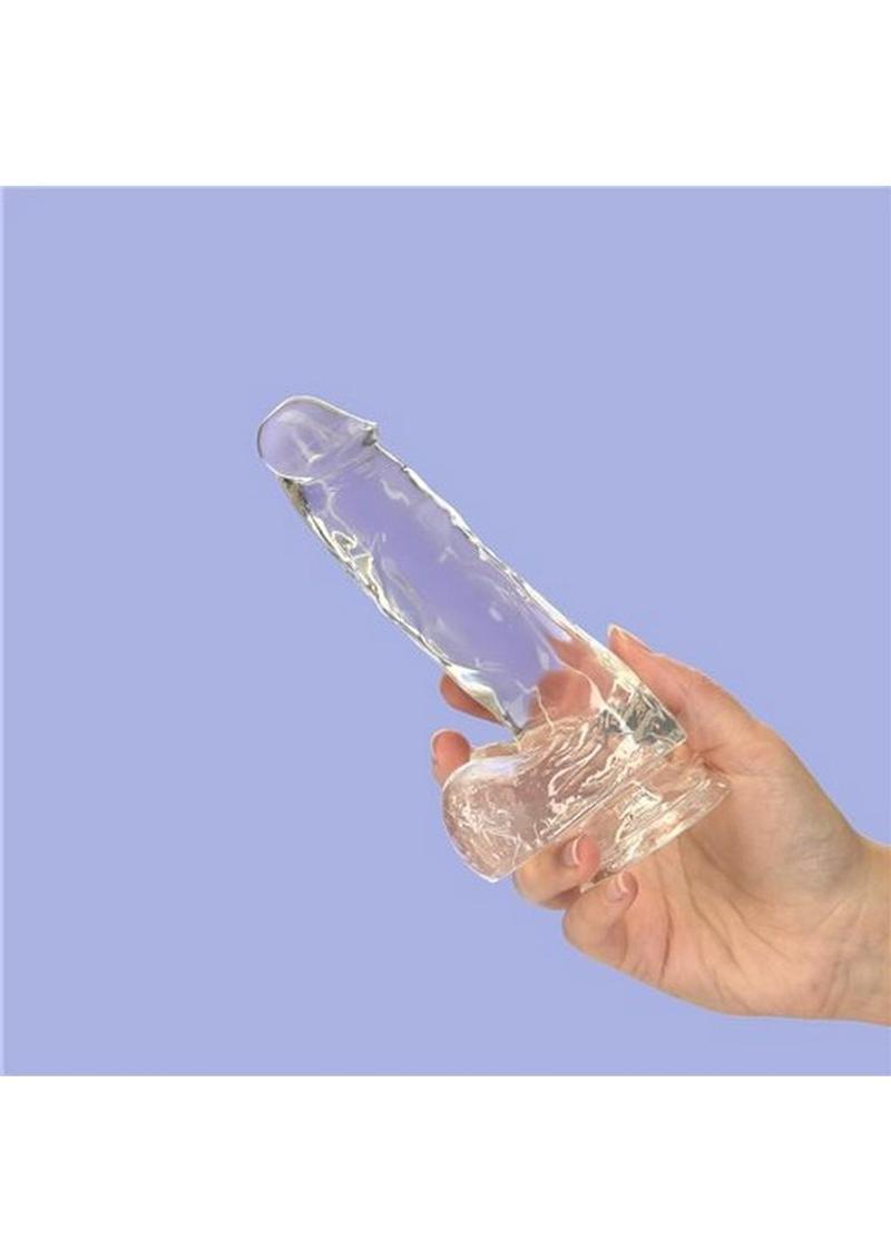 Crystal Addiction Clear Dildo With Balls
