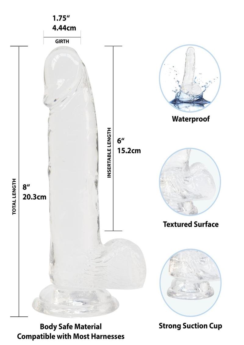 Crystal Addiction Clear Dildo With Balls