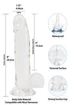 Crystal Addiction Clear Dildo With Balls