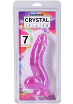 Crystal Jellies Curved Realistic Cock with Balls - Purple - 7in