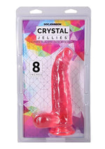Crystal Jellies Curved Realistic Cock with Balls - Pink - 8in