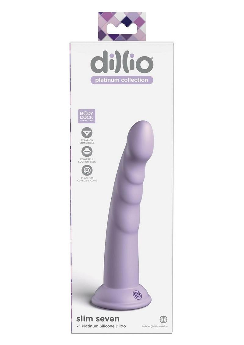 Dillio Platinum Slim Body-Safe Seven Silicone Lavender Dildo