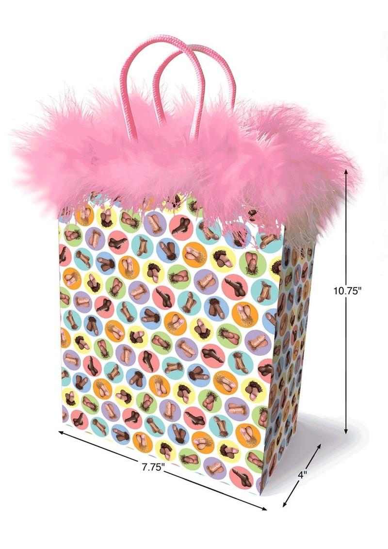 Dirty Mini Penis Gift Bag with Pink Feathers