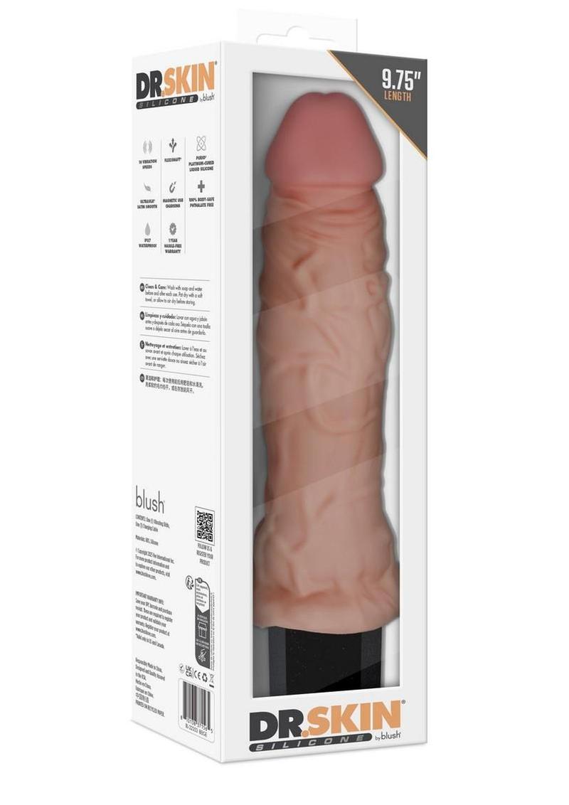 Dr. Skin Silicone Dr. Webber Rechargeable Vibrating Dildo - Vanilla - 9.75in