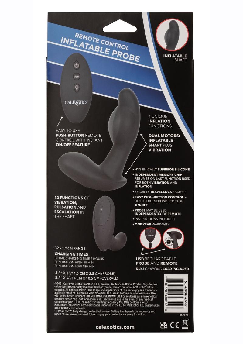 Eclipse Inflatable Probe Silicone Anal Pleasure With Remote Control Vibrators