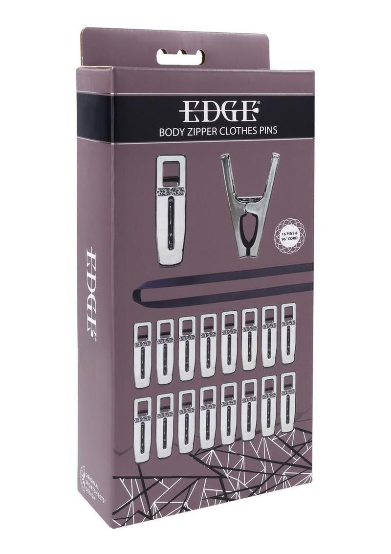 Edge Body Zipper Clothes Pins - Black/Silver