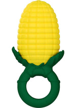 Edgy Veggies Corn Holer Silicone Mini Vibrator - Green/Yellow