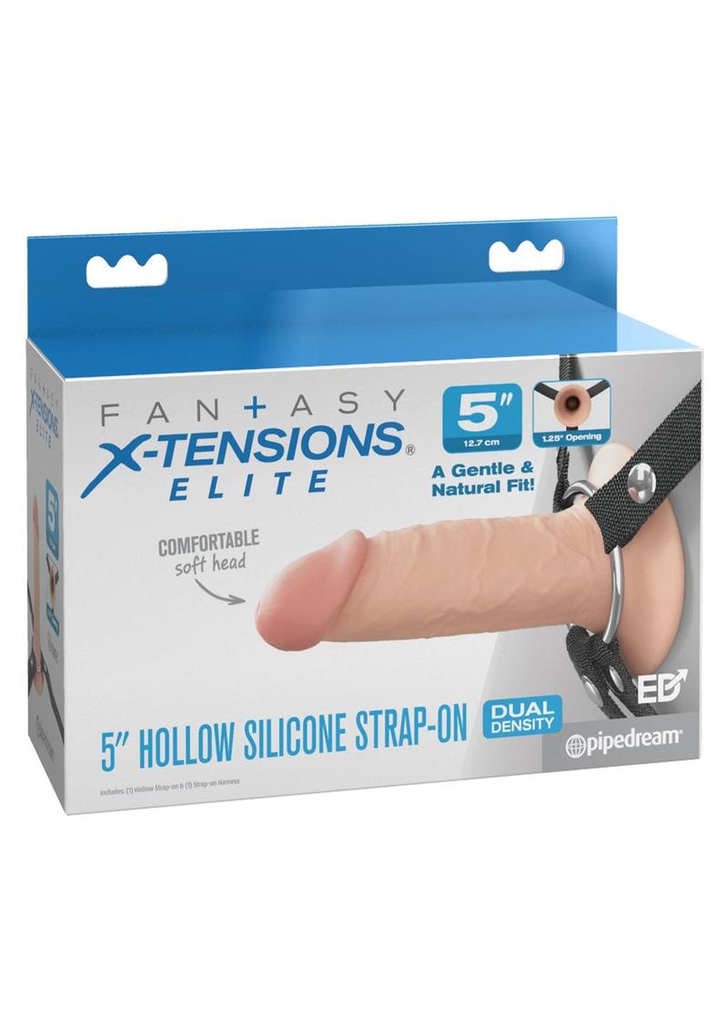 Fantasy X-Tensions Elite Silicone Dual Density Hollow Strap-On - Vanilla - 5in