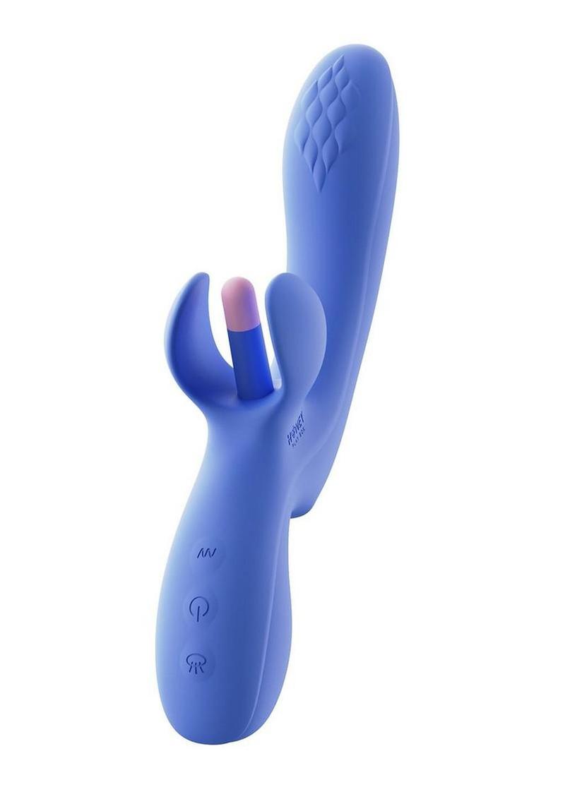 Fortexa Kinky Finger Flapping Rechargeable Silicone Clit and G-Spot Vibrator with App Control - Blue/Pink