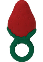 Fruity Booty Berry Buzz Strawberry Mini Vibrator - Green/Red