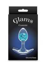 Glams Cosmic Silicone Anal Plug - Blue/Clear - Small