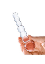 Glas Curved Beaded Glass Dildo With Luxury Satin Storage Bag