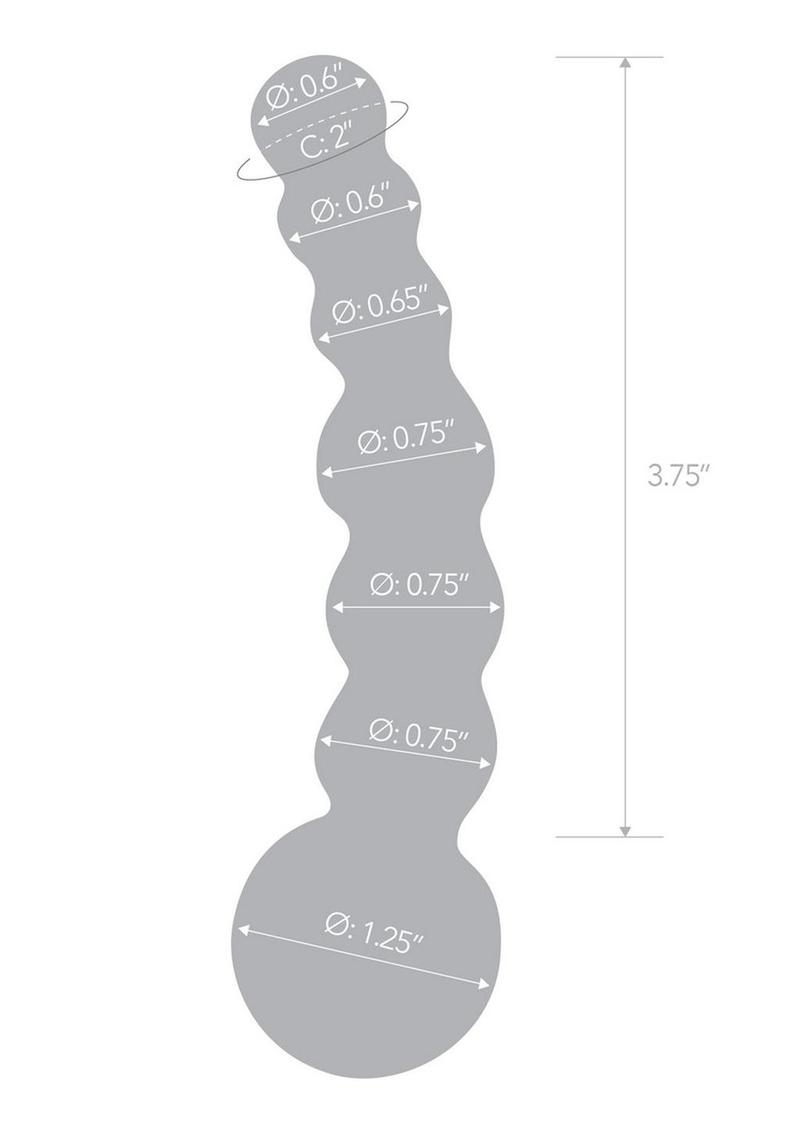 Glas Curved Beaded Glass Dildo With Luxury Satin Storage Bag