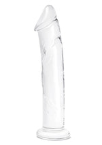 Glas Dildo Glass with Veins and Flat Base - Clear - 12in